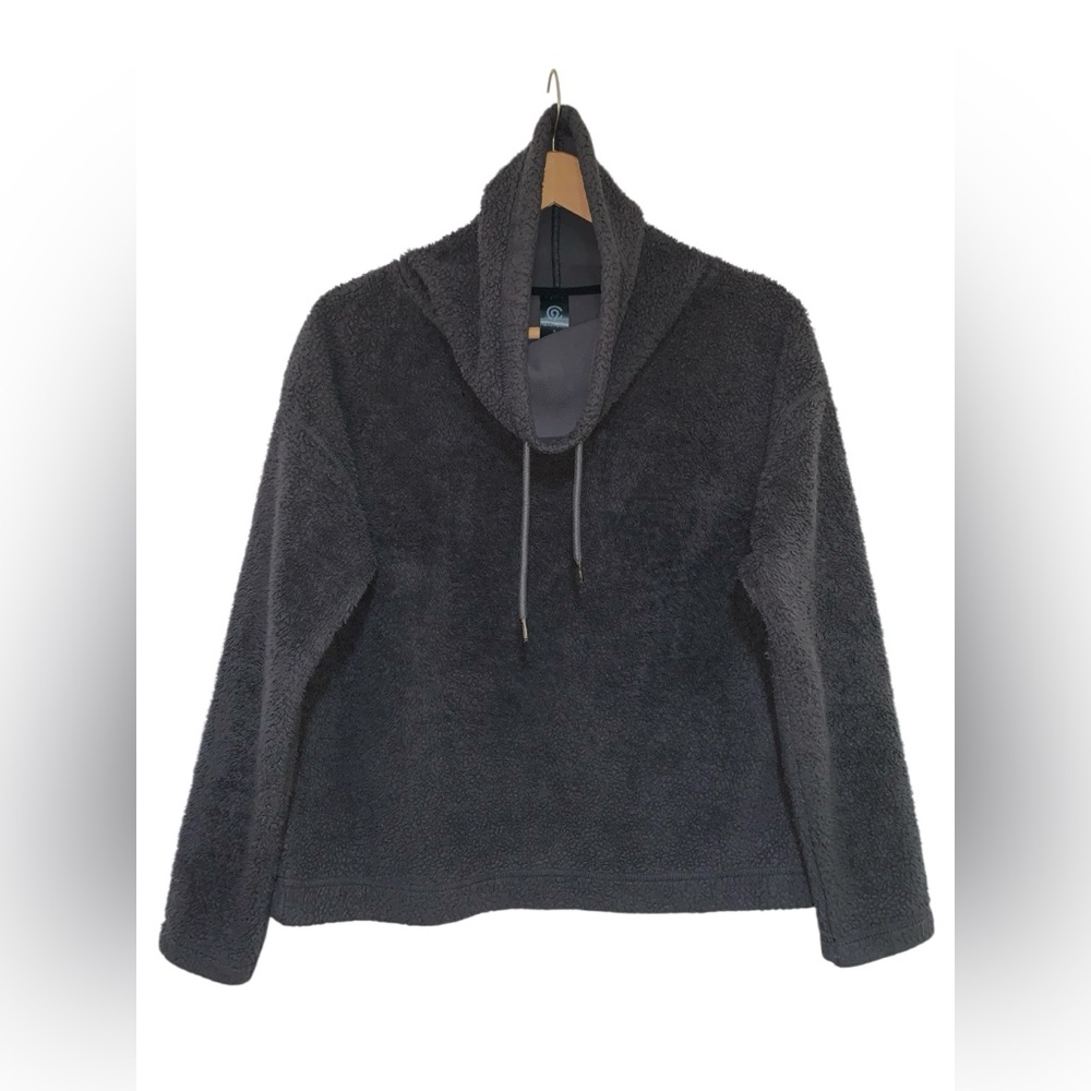 Champion Women's Cowl Neck Fleece Sweater Grey Size S